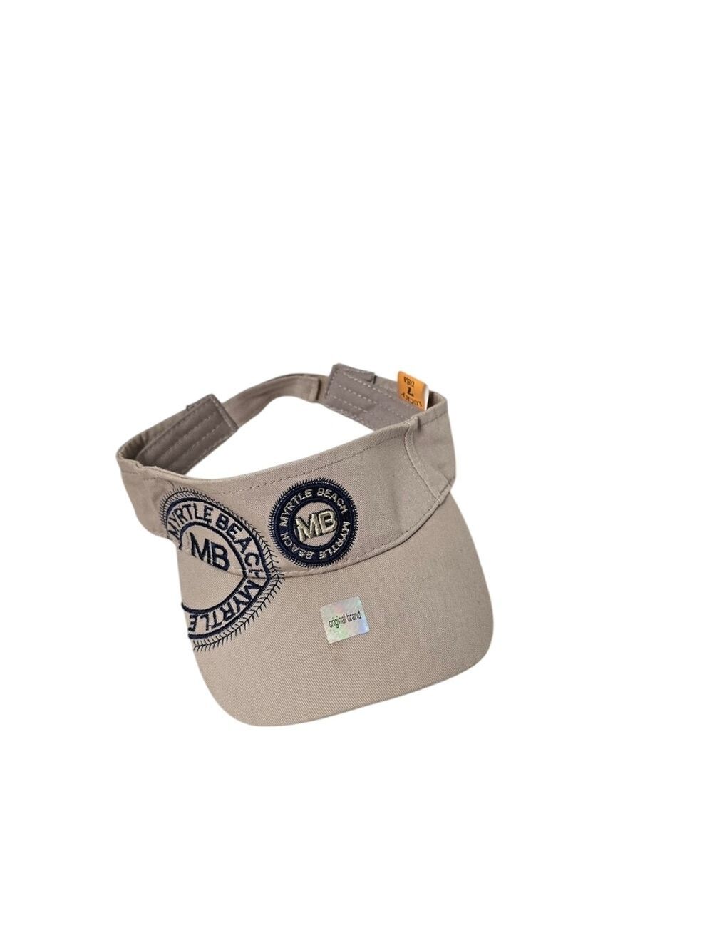 Lucky 7 Myrtle Beach Sun Visor Beige Blue Hat